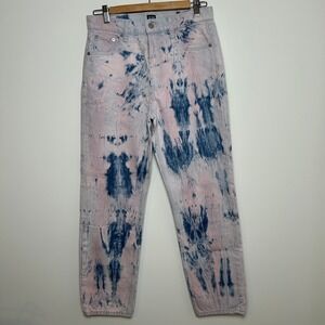 Gap High Rise Tie-Dye Cheeky Straight Jeans Pink Blue Acid Wash‎ Size 4 / 27